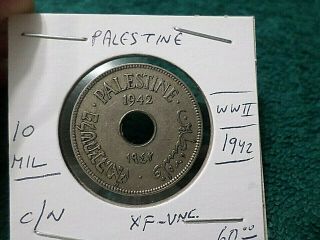 1942 Old Antique Palestine Coin,  10 Mil,  Pre - Israel,  Only 600,  000 Minted,  Wwii