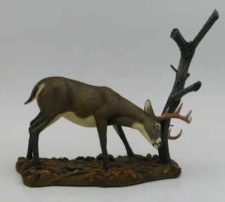 The Rub Danbury Deer Statue Curtis Christensen Whitetail Sculpture Figurine