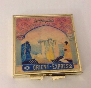Antique Vintage Orient Express Souvenir Compact Mirror