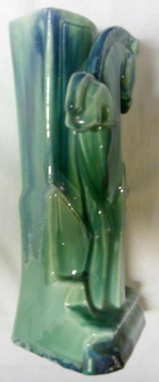 Art Deco CERAMIC GREEN HORSE VASE - Made in Germany - Lovely & Stylistic 4