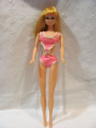 Vintage 1968 Maddie Mod Doll In Pink Swimsuit Princess Grace Barbie Clone