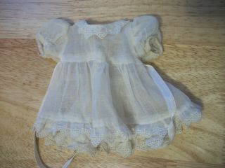 Sweet Vintage White Doll Dress For 10 " - 12 " ? Sz Girl Doll W Chubby/baby Body