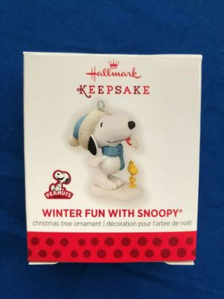 Hallmark 2013 Winter Fun With Snoopy 16 In Series Miniature Ornament