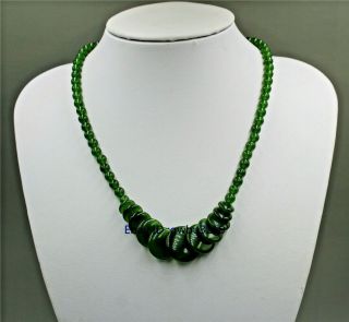 Chinese Natural Jade Necklaces Handwork Round Beads