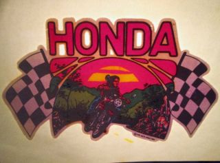 Nos Vtg T - Shirt Iron On Heat Transfer 70s Small Honda Motorcycle 1976 Rats Hole