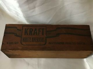 Vintage Wood Kraft American Pasteurized Process Cheese Crate Wooden Box Chicago