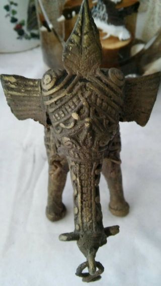 Antique Africa Coiled Bronze Elephant Benin