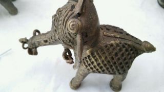 Antique Africa Coiled Bronze Elephant Benin 2