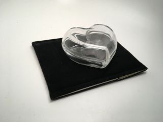Vintage 4 1/2” Clear Glass Heart Shaped Lidded Trinket Box