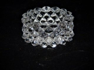 Antique Diamond Quilted Cut Glass / Crystal Salt Cellar