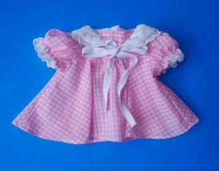 Vintage Cabbage Patch Doll Swing Dress In Pink & White Gingham Clothes Cpk