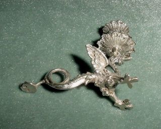 OLD SILVER 800 HALLMARKS GOTHIC CANDLESTICK CHISELLED WINGED DRAGON FIGURE 5