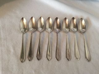 8 National Silver Ns Co Silverplate Fruit Spoons Spoon 20952