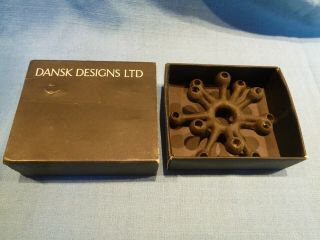 Vintage Boxed Jens Quistgaard Dansk Design Black Cast Iron Spider Candle Holder