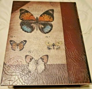 Inspired Storage Book Box 12” X 9.  5” X 3 " Butterflies,  Vintage