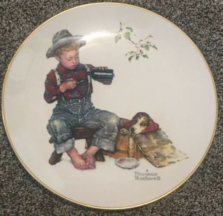 Norman Rockwell Four Seasons Set Of 4 Plates A Boy & His Dog 1971 Gorham China 4