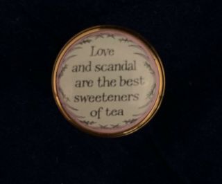 Halcyon Days Enamel Trinket Box:love And Scandal Are The Best Sweeteners For Tea