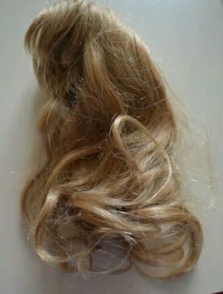 Vintage Blonde Human Hair Doll Wig Sz - 10 - 11 " For Antique French Or German Doll