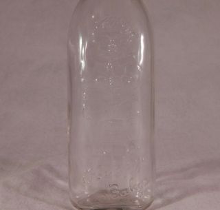 Vintage Happy Baby Picture Embossed Glass Infant Nursing Bottle 8 Ounces