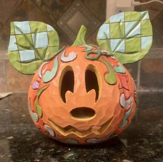 Disney Traditions Jim Shore Figure - Halloween Magic - Mickey Mouse Pumpkin Head