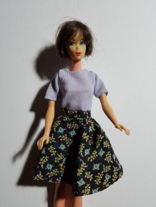 Barbie Size Vintage Clone & Handmade Print Skirt & Top - No Doll
