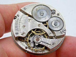 Antique Pocket Watch Movement / Parts Waltham Grade 610 16 Size 7 Jewel W Hands