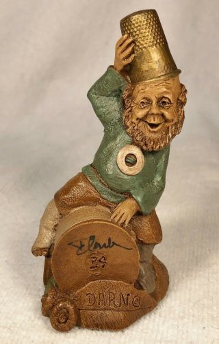 Darn - R 1988 Tom Clark Gnome 5049 Ed 34 Hand Signed & Story Are