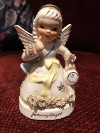 Vintage Napco Ceramic January Angel Statue Japan