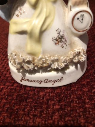 Vintage Napco Ceramic January Angel Statue Japan 3
