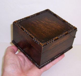 Vintage 1940s Dark Oak Cigarette/trinket Box Lovely Wood/wooden