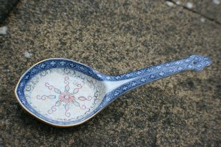 Antique Chinese Porcelain Blue And White Large Spoon - Marks