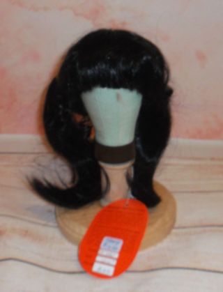 Vintage La Sioux Boxed Doll Wig Black Pig Tails Size 10 - 11 Tagged Nancy