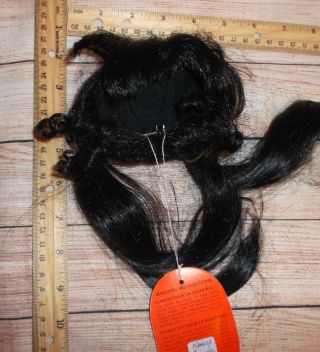 Vintage LA SIOUX boxed DOLL WIG Black PIG TAILS size 10 - 11 tagged NANCY 5