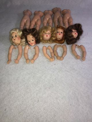 Vintage 5 Nude Dolls 7 - 8 Inches 4 Sleepy Eyes 1 Fixed Eyes