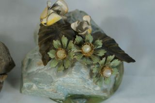 Vtg.  Enamel Copper Metal and Mineral Flower Sculpture Art - Frank Mosse 3