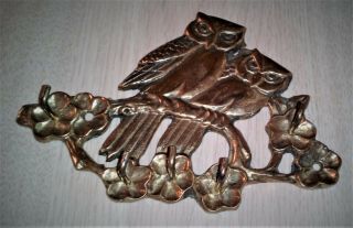 brass owl key holder,  wall mount 4