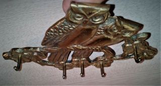 brass owl key holder,  wall mount 5