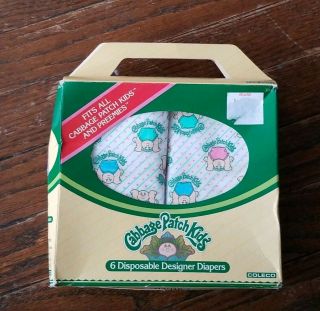 Cabbage Patch Doll Kids Disposable Designer Diapers Coleco 1984 Open