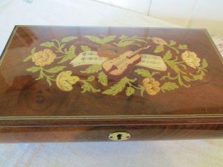 Italian Hand - Crafted Inlaid Wood Musical Jewelry Box 10 1/2 " Music Of The Night