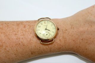 A Vintage 20 Year Gold Plated Dennison Waltham Military Style Trench Watch A/f