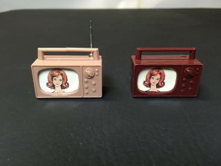 Barbie Vintage Tv Television Tan,  Brown Leisure Pak 1964 Mattel Accessories