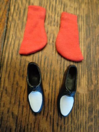Vintage Barbie Ken Red Socks & Black Shoes For Victory Dance Outfit 1411 Exc