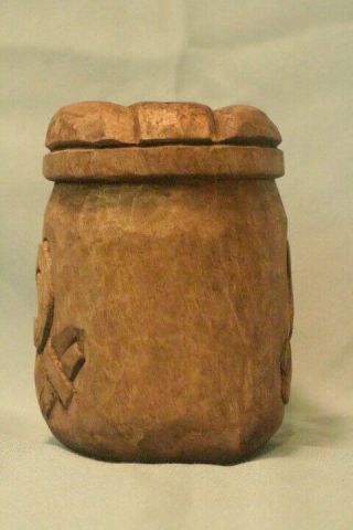 Polynesian 20th Century Hand Carved Wooden Head Tiki Totem Style 4 