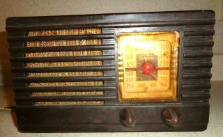 Vintage Antique Philco Transitone Tube Radio Red Numbers And Dial