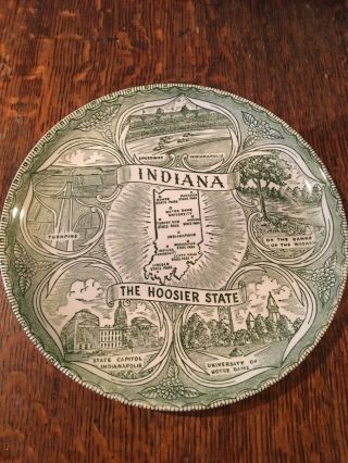 Vintage Indiana State Plate 9 Inch Wall Hanger
