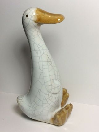 Vintage Chinese Shiwan Porcelain Ge Type Crackle Glaze Duck Figure 2