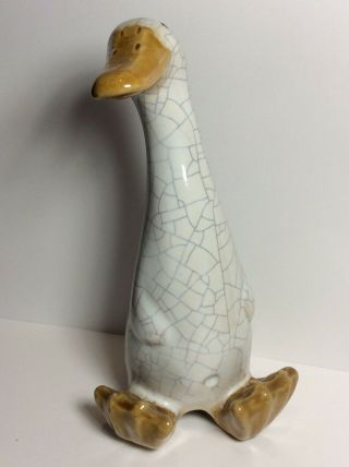 Vintage Chinese Shiwan Porcelain Ge Type Crackle Glaze Duck Figure 3