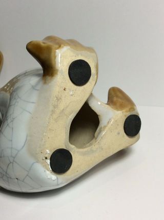 Vintage Chinese Shiwan Porcelain Ge Type Crackle Glaze Duck Figure 5