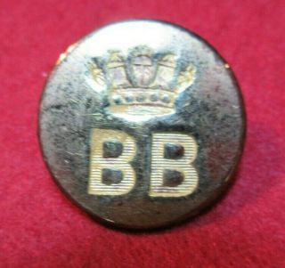 Antique Hunt Button Brittania Beagles Bb Coronet 21 Mm Brass