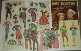 Roy Rogers & Dale Evans Cut Out Dolls/w 1950/partially Cut W/cover